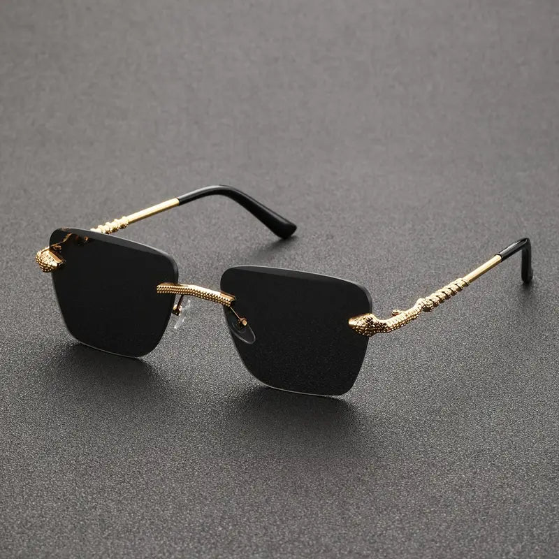Mens Fashion Cobra Cut Edge Alloy Glasses With Snake Like Temples