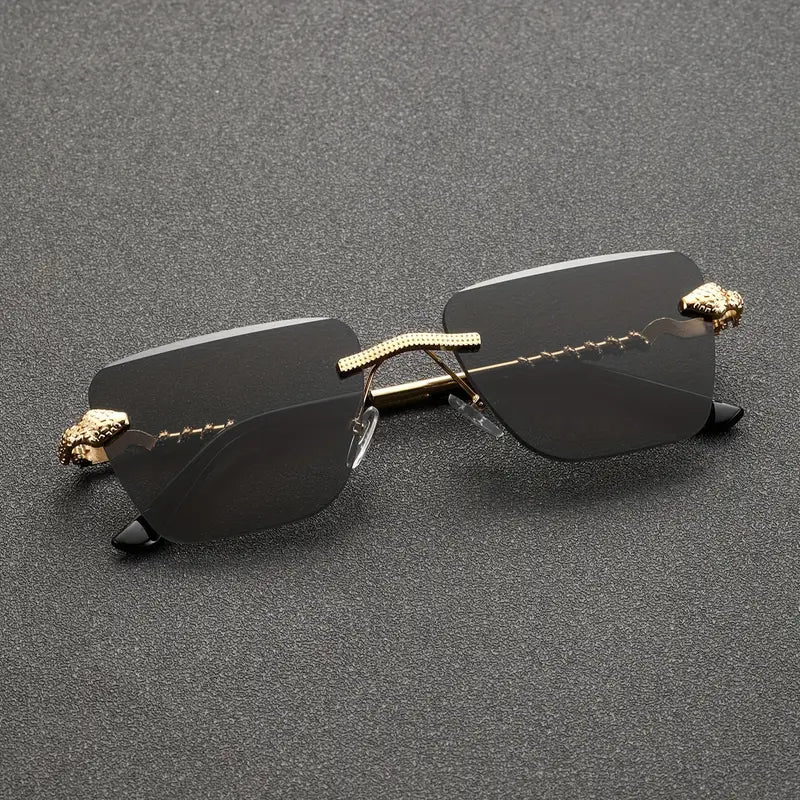 Mens Fashion Cobra Cut Edge Alloy Glasses With Snake Like Temples