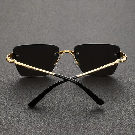 Mens Fashion Cobra Cut Edge Alloy Glasses With Snake Like Temples