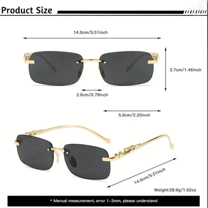 Leopard Design Fashion Glasses Lightweight Luxury Full Frame Rectangular
