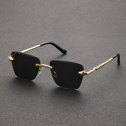 Mens Fashion Cobra Cut Edge Alloy Glasses With Snake Like Temples