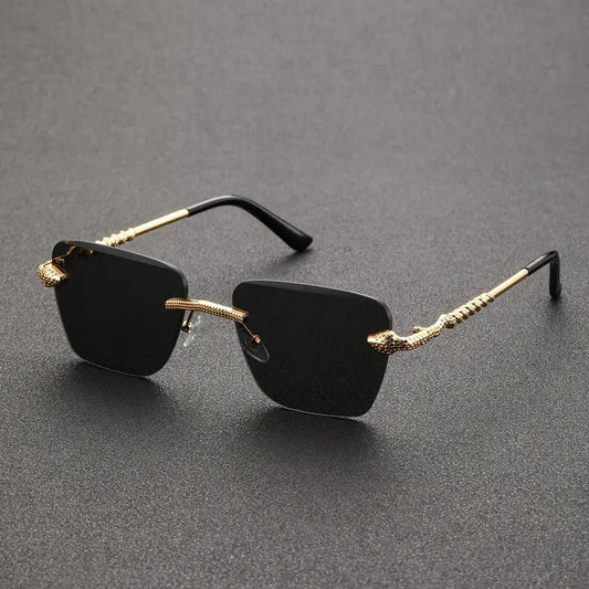 Mens Fashion Cobra Cut Edge Alloy Glasses With Snake Like Temples