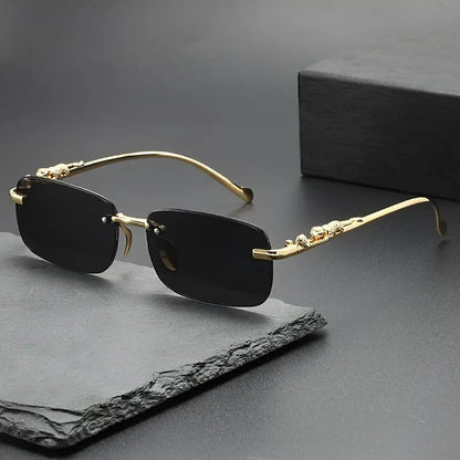 Leopard Design Fashion Glasses Lightweight Luxury Full Frame Rectangular