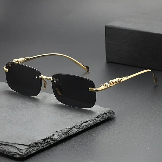 Leopard Design Fashion Glasses Lightweight Luxury Full Frame Rectangular