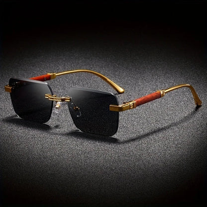 Elegant Unisex Gradient Frameless Fashion Glasses stylish Dark Lenses