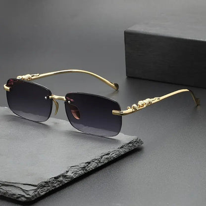 Leopard Design Fashion Glasses Lightweight Luxury Full Frame Rectangular