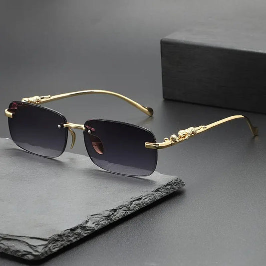 Leopard Design Fashion Glasses Lightweight Luxury Full Frame Rectangular