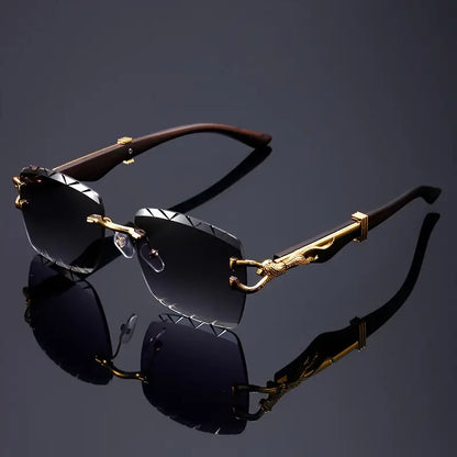 Frameless Gradient Lens Glasses Metal Frame With AC Lenses Scratch Resistant
